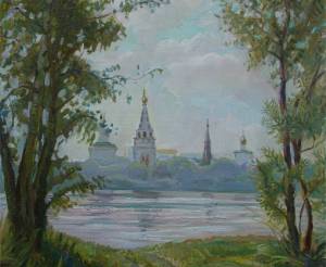 Ангара. Лето. Иркутск. 60х70, холст, картон, масло.